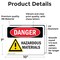 Signmission Hazardous Materials Danger Sign, Vinyl Decal, 10in W x 7in L, 2PK OS-2PACK-DS-D-710-L-1315 - alternate 2